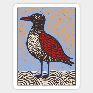 Folk Art Seagull | The Chip Thief of the Pier Sticker